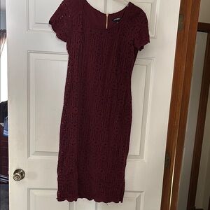 Elegant Burgundy Lace Dress